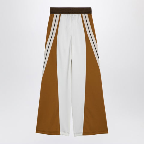 Palm Angels Palm Angels Brown/ochre colour-block wide trousers