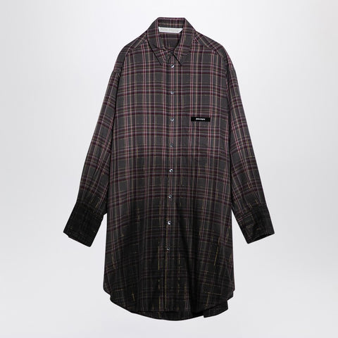 Palm Angels Palm Angels Checkered chemisier dress with logo