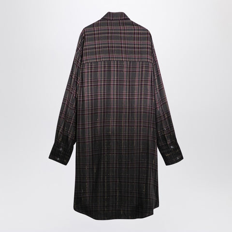 Palm Angels Palm Angels Checkered chemisier dress with logo