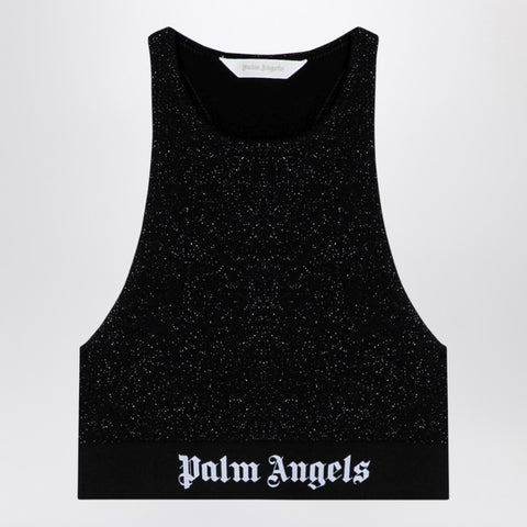 Palm Angels Palm Angels Black lurex top in viscose blend