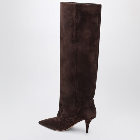 Paris Texas Paris Texas Tall boots in chocolate-coloured suede