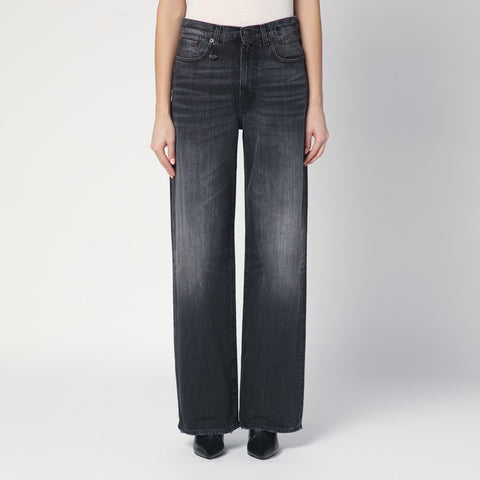 R13 R13 Faded black wide jeans