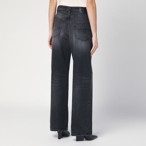 R13 R13 Faded black wide jeans