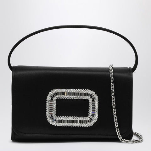 Roger Vivier ROGER VIVIER Black satin Micro Pilgrim bag