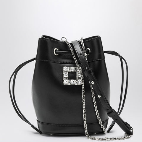 Roger Vivier ROGER VIVIER Black leather bucket bag Très Vivier