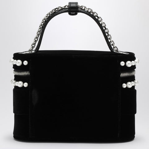 Roger Vivier ROGER VIVIER Velvet Vanity Bag with Beads and Rhinestone Buckle