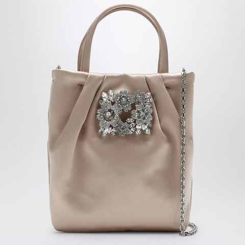 Roger Vivier ROGER VIVIER Pink satin micro Drapé pocket bag