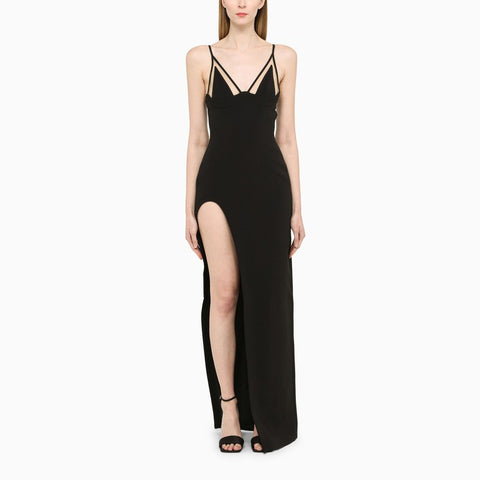 David Koma David Koma Black long dress with slit