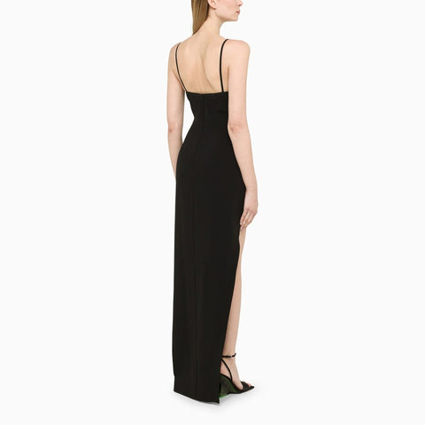 David Koma David Koma Black long dress with slit