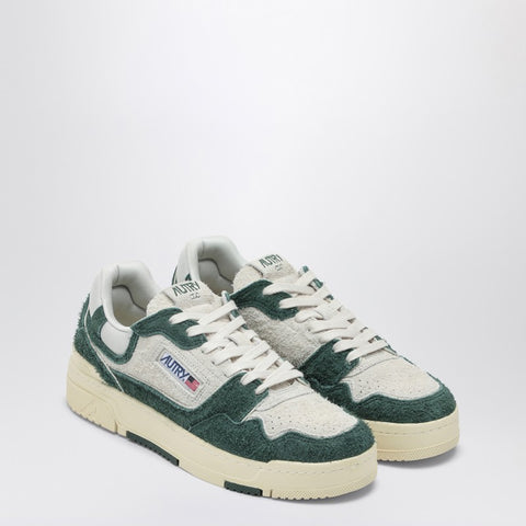 Autry AUTRY White/bottle green suede and mesh CLC sneakers