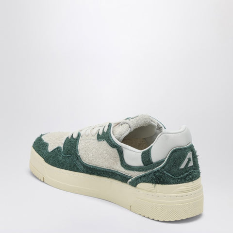 Autry AUTRY White/bottle green suede and mesh CLC sneakers