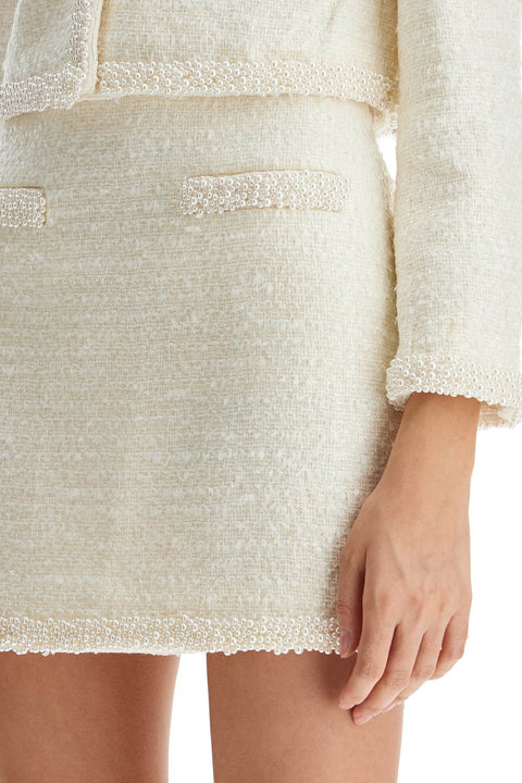 Self-Portrait Self-Portrait Self Portrait bouclã© mini skirt with pearls
