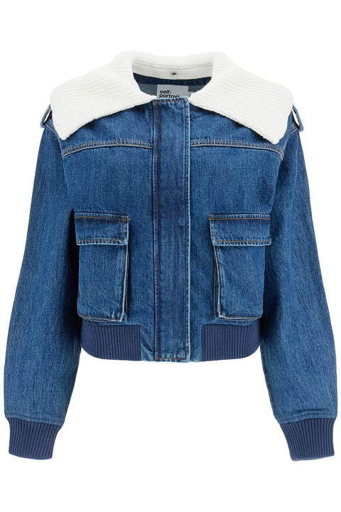 Self-Portrait Self-Portrait Self Portrait denim bomber jacket for