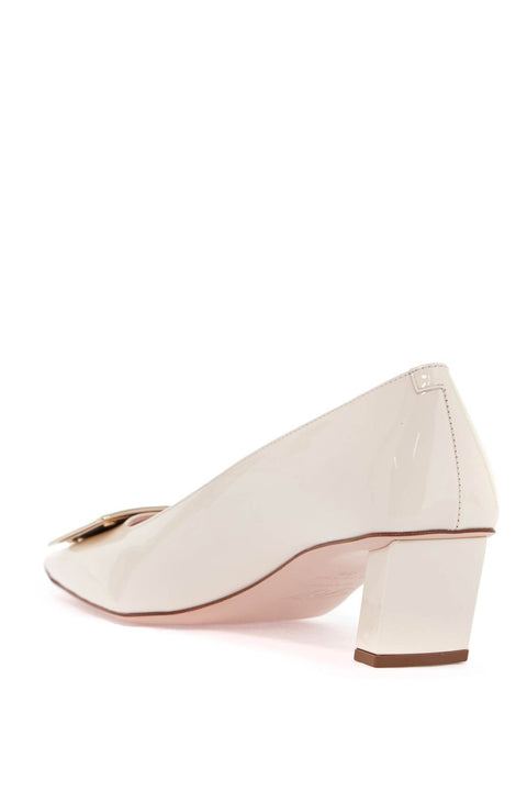 Roger Vivier Roger Vivier beige calfskin d'orsay with wide heel belle vivier t. 45