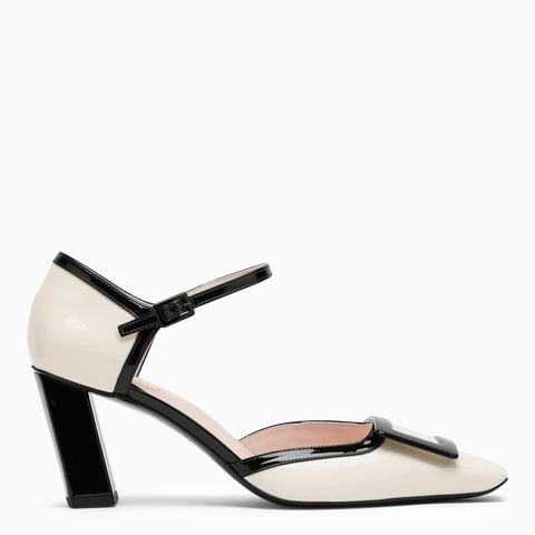 Roger Vivier ROGER VIVIER Cream/black patent leather mary-jane