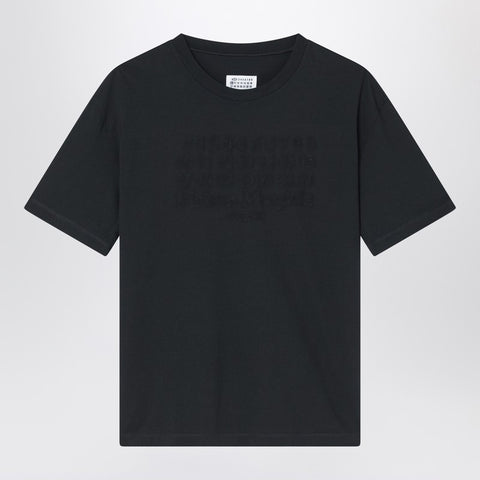 Maison Margiela Maison Margiela Washed black T-shirt with embroidered logo