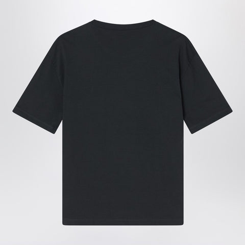 Maison Margiela Maison Margiela Washed black T-shirt with embroidered logo