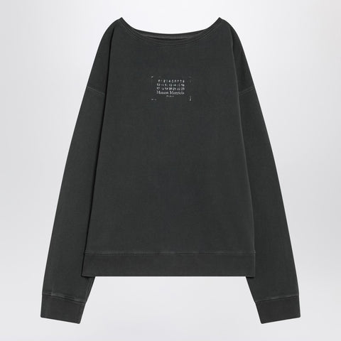 Maison Margiela Maison Margiela Faded black sweatshirt with printed logo