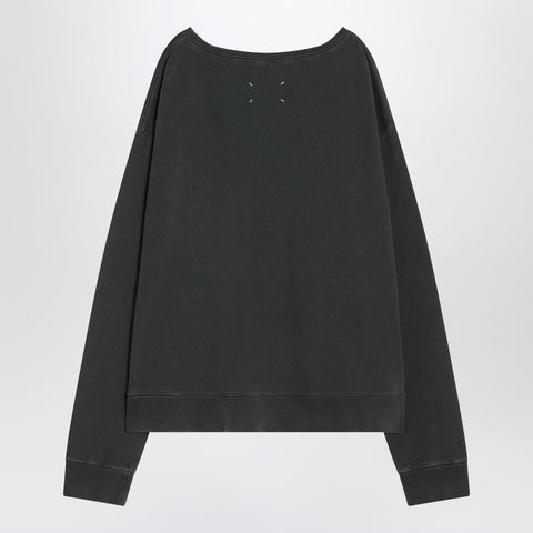 Maison Margiela Maison Margiela Faded black sweatshirt with printed logo