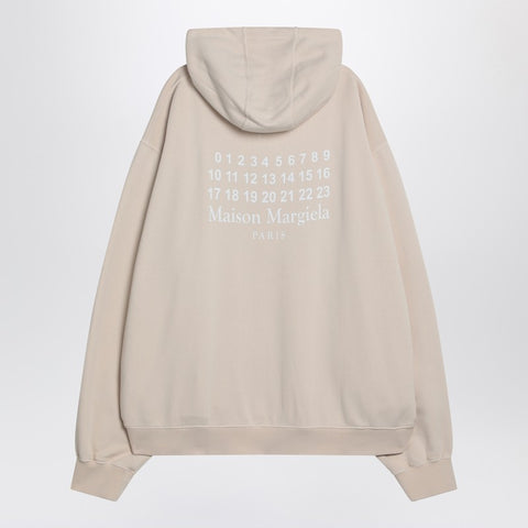 Maison Margiela Maison Margiela Oversized écru hoodie with Numeric logo