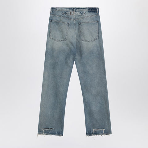 Maison Margiela Maison Margiela Blue washed-effect jeans with buckle