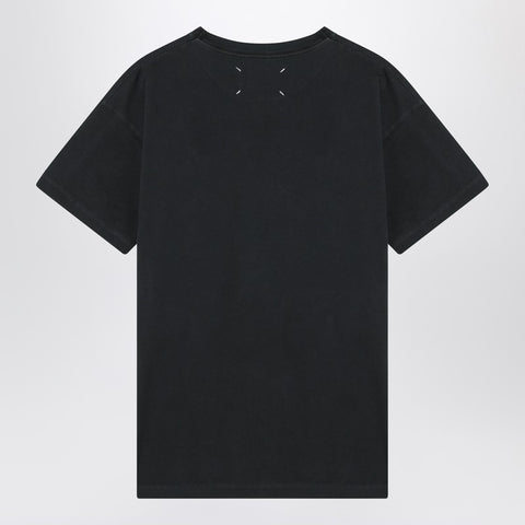 Maison Margiela Maison Margiela Washed black T-shirt with embroidered logo