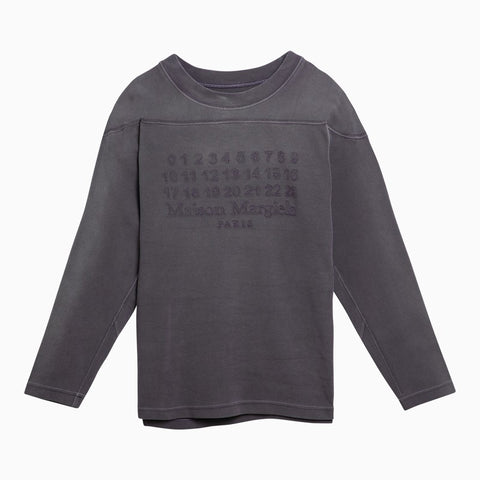 Maison Margiela Maison Margiela Aubergine-coloured cotton sweater with logo
