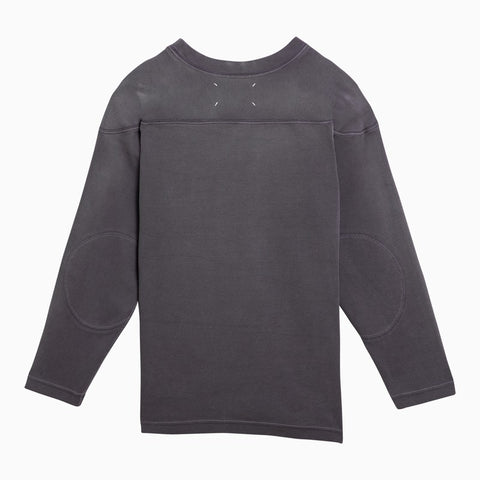 Maison Margiela Maison Margiela Aubergine-coloured cotton sweater with logo