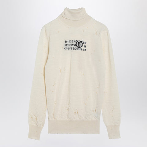 MM6 Maison Margiela MM6 Maison Margiela Distressed turtleneck sweater with Numeric Signature