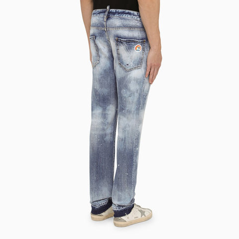 Dsquared2 Dsquared2 Navy blue washed jeans with denim wear