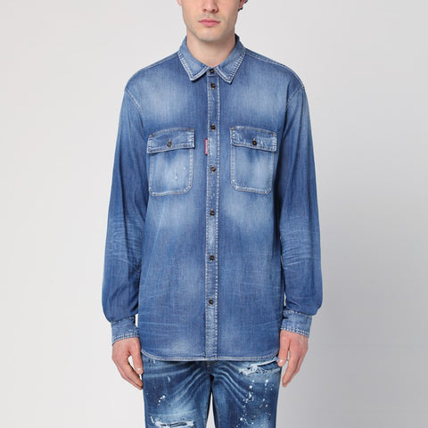 Dsquared2 Dsquared2 Blue washed denim shirt