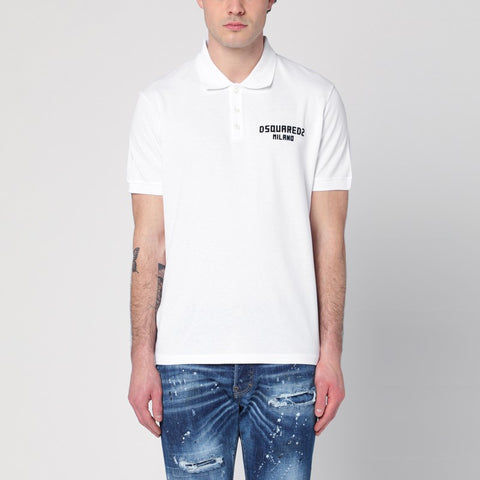 Dsquared2 Dsquared2 White polo in cotton with logo