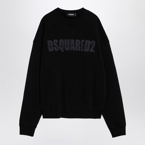 Dsquared2 Dsquared2 Black cotton crew-neck sweatshirt with logo