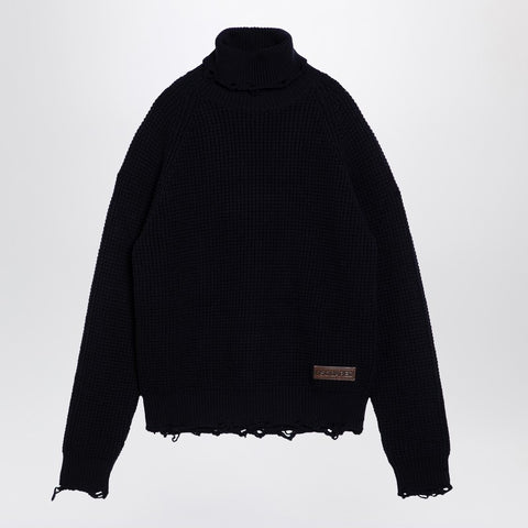 Dsquared2 Dsquared2 Navy blue turtleneck sweater in wool