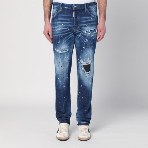 Dsquared2 Dsquared2 Faded blue jeans with rips and splashes