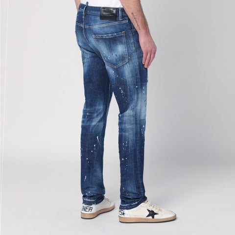 Dsquared2 Dsquared2 Faded blue jeans with rips and splashes