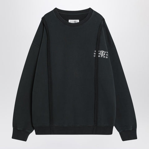 MM6 Maison Margiela MM6 Maison Margiela Black sweatshirt with Numeric logo in cotton