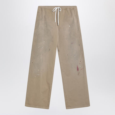 MM6 Maison Margiela MM6 Maison Margiela Wide beige trousers with brushstrokes