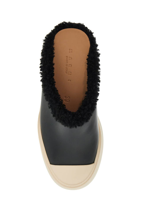 Marni Marni pablo leather and shearling clog