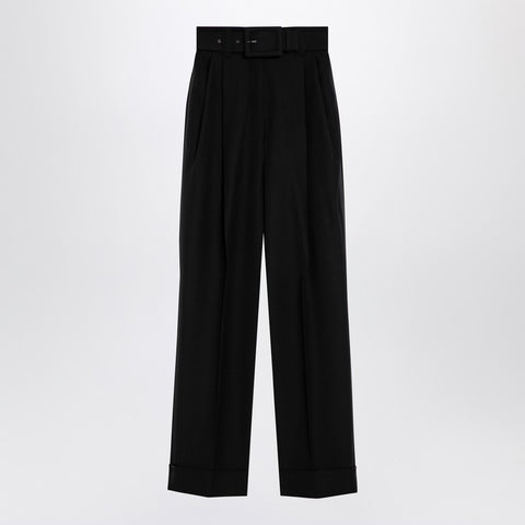 Max Mara Pianoforte Max Mara Pianoforte Black Grain de Poudre wool trousers