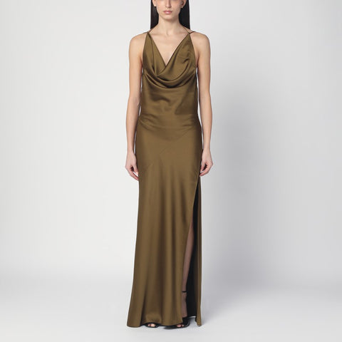 The Andamane THE ANDAMANE Kaki dress with an open back