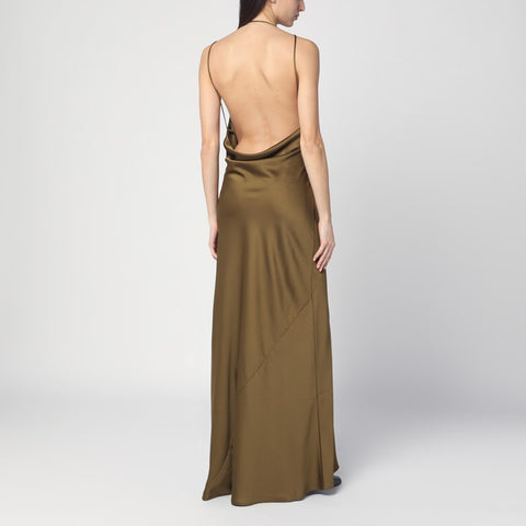 The Andamane THE ANDAMANE Kaki dress with an open back