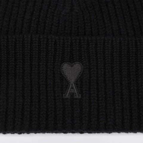 Ami Paris Ami Paris Ami de Coeur black wool hat