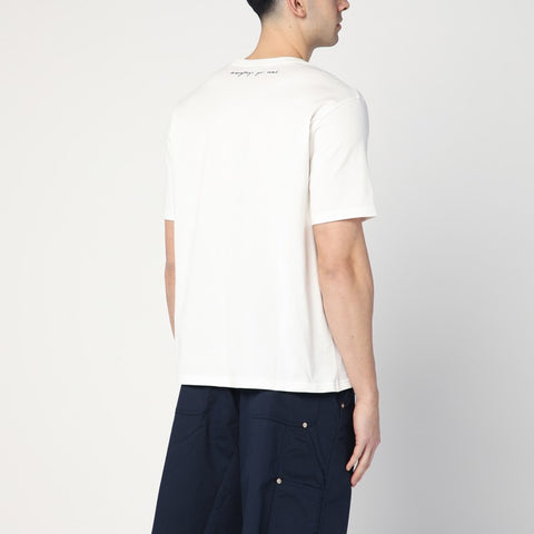 Wales Bonner Wales Bonner Organic cotton ivory T-shirt with logo