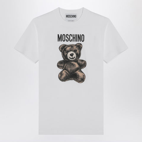 Moschino Moschino White cotton T-shirt Teddy Bear