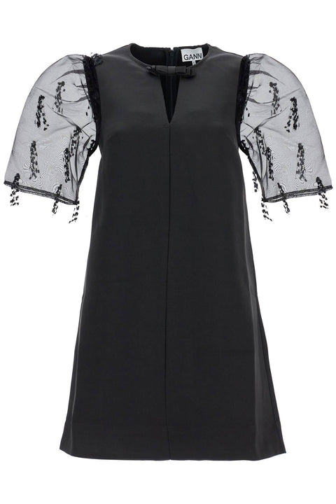 Ganni Ganni "organza-sleeved midi