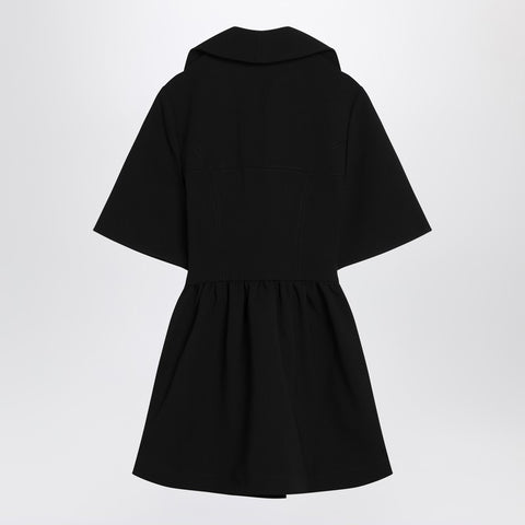 Ganni GANNI Black mini dress in crêpe