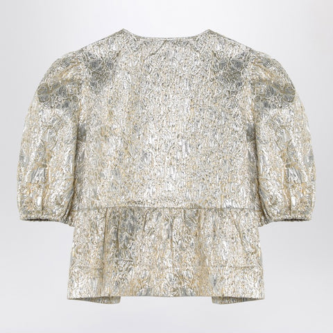 Ganni GANNI Gold/silver blouse with bows