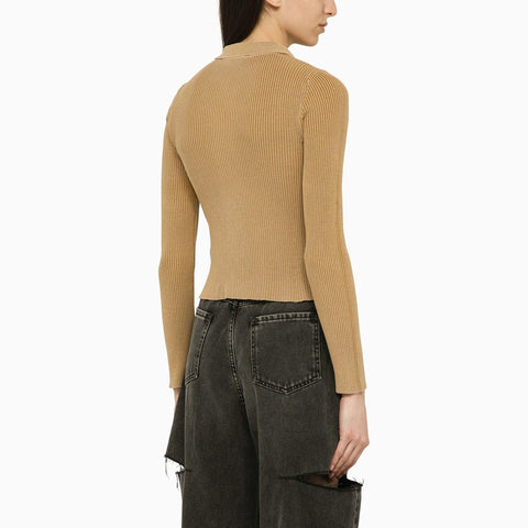 Our Legacy Our Legacy Sand-coloured ribbed cotton cardigan