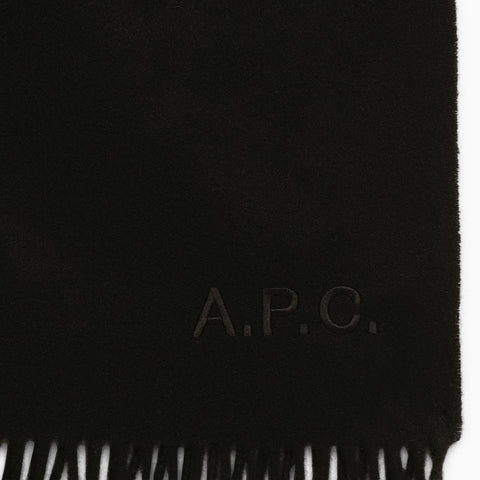 A.P.C. A.P.C. Alix Brodée black virgin wool scarf